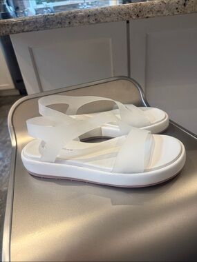 NIB Gianvito Rossi Metroplois White and pvc Platform Sandals